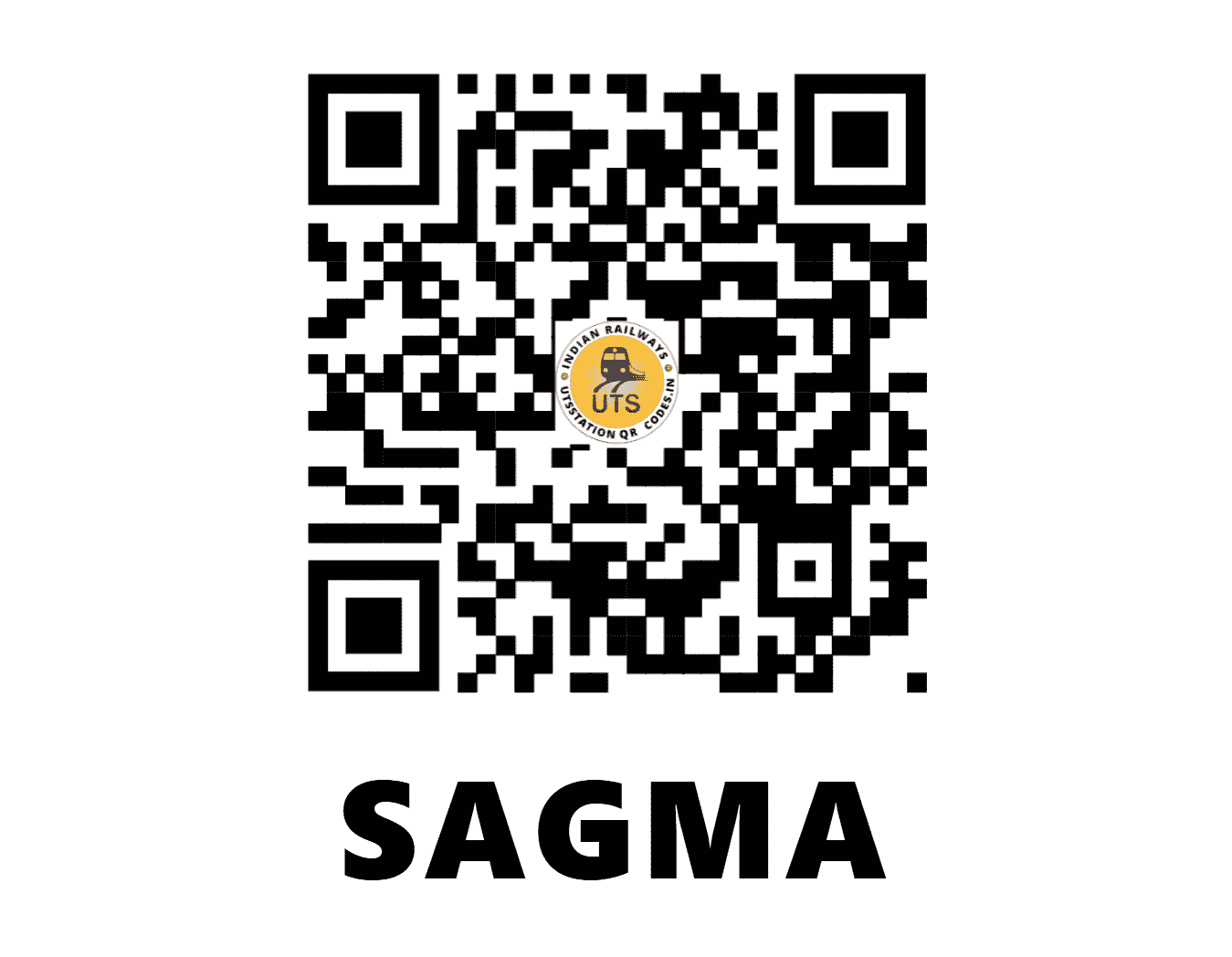 UTS QR Code for SAGMA - SAGM - WC (MADHYA PRADESH)